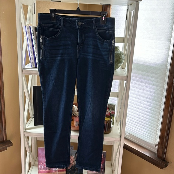 Democracy Ab Solutions Dark Cropped Zipper Detail Jeans sz 10 - Picture 2 of 7